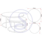 Quebec Round Coffee Table Set - Medium Oak Effect