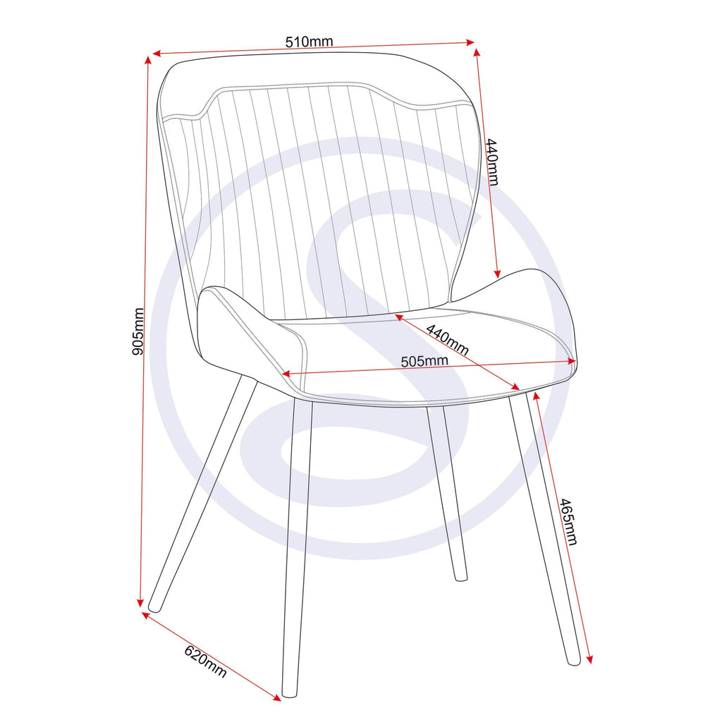 Hamilton & Quebec Medium Dining Set X4 Chairs - Medium Oak Effect/Brown Pu