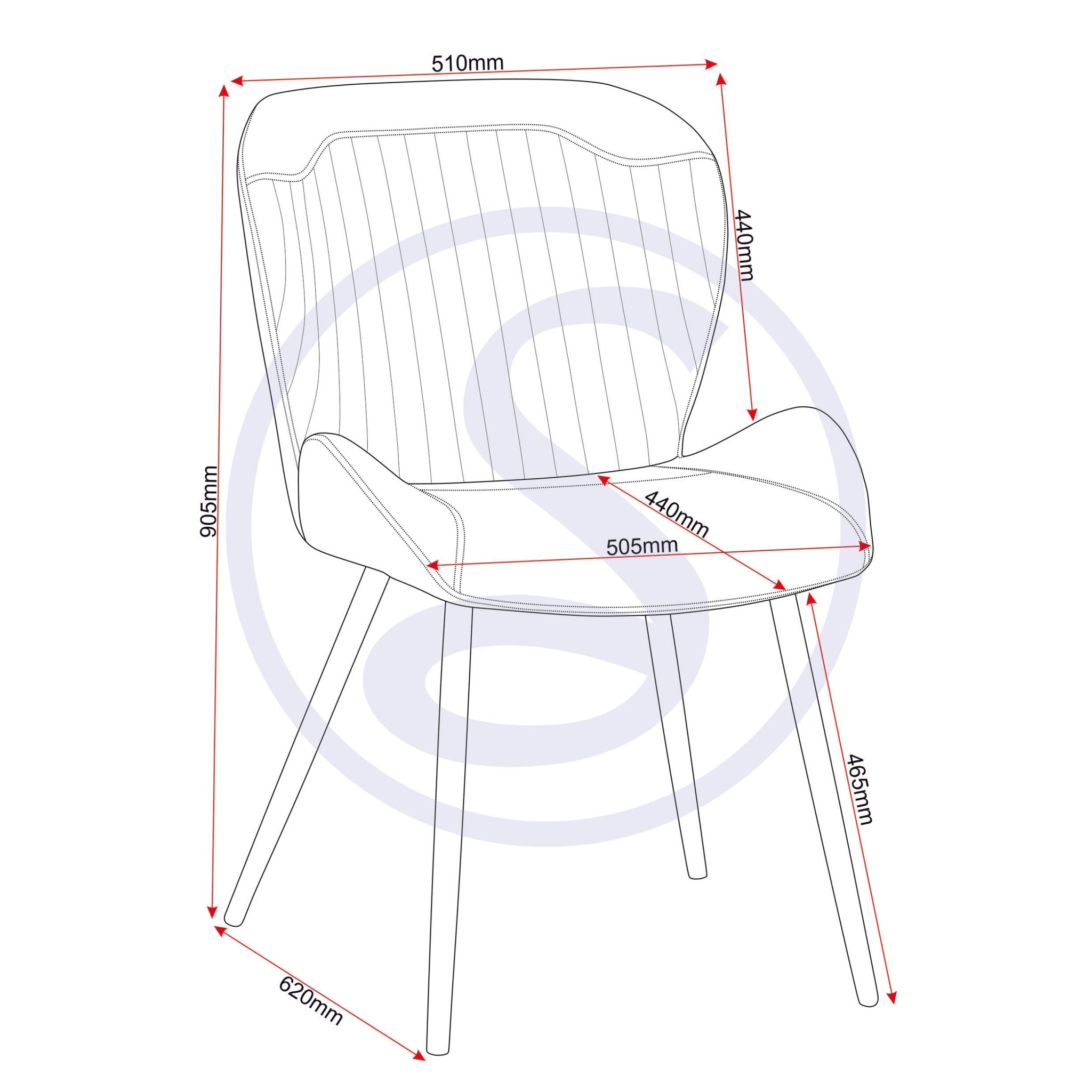 Treviso & Quebec Dining Set X4 Chairs - Light Oak Effect/Brown Pu