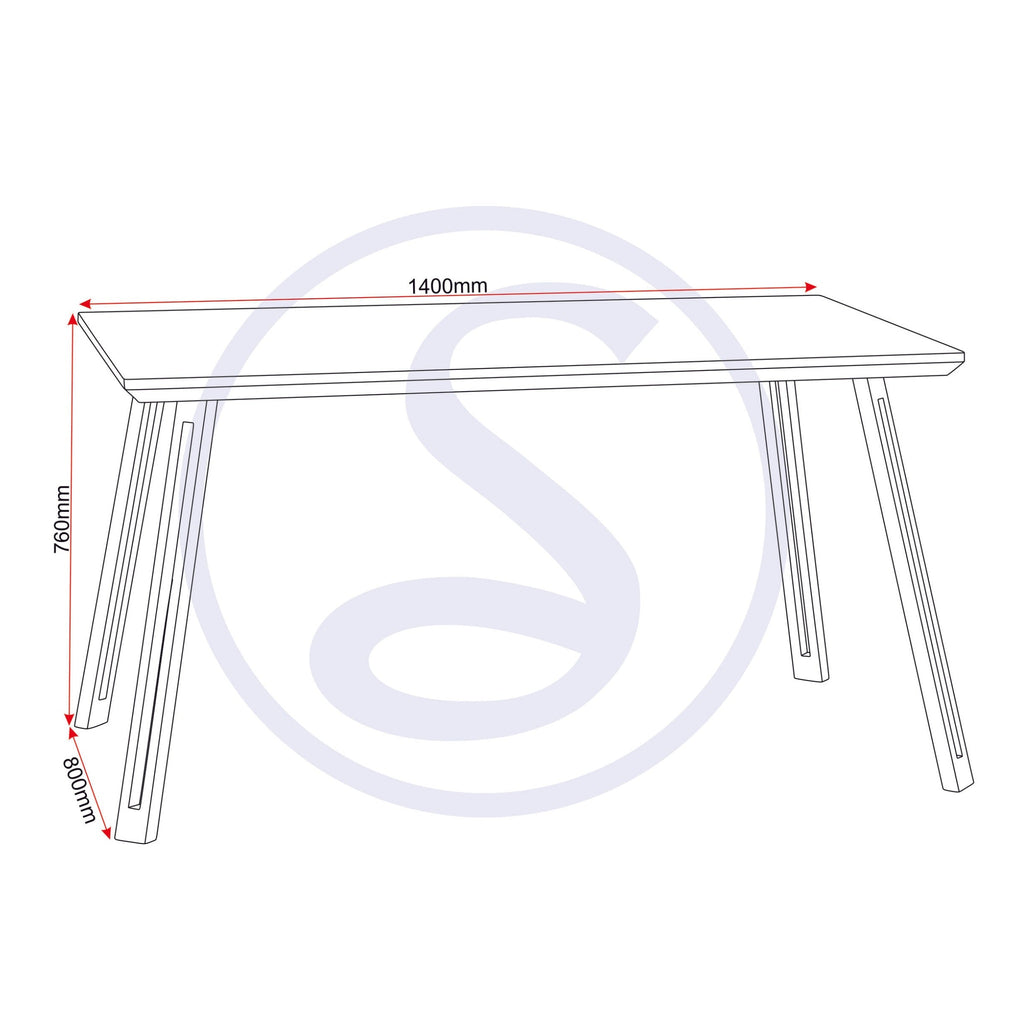 Quebec Straight Edge Dining Table - Medium Oak Effect