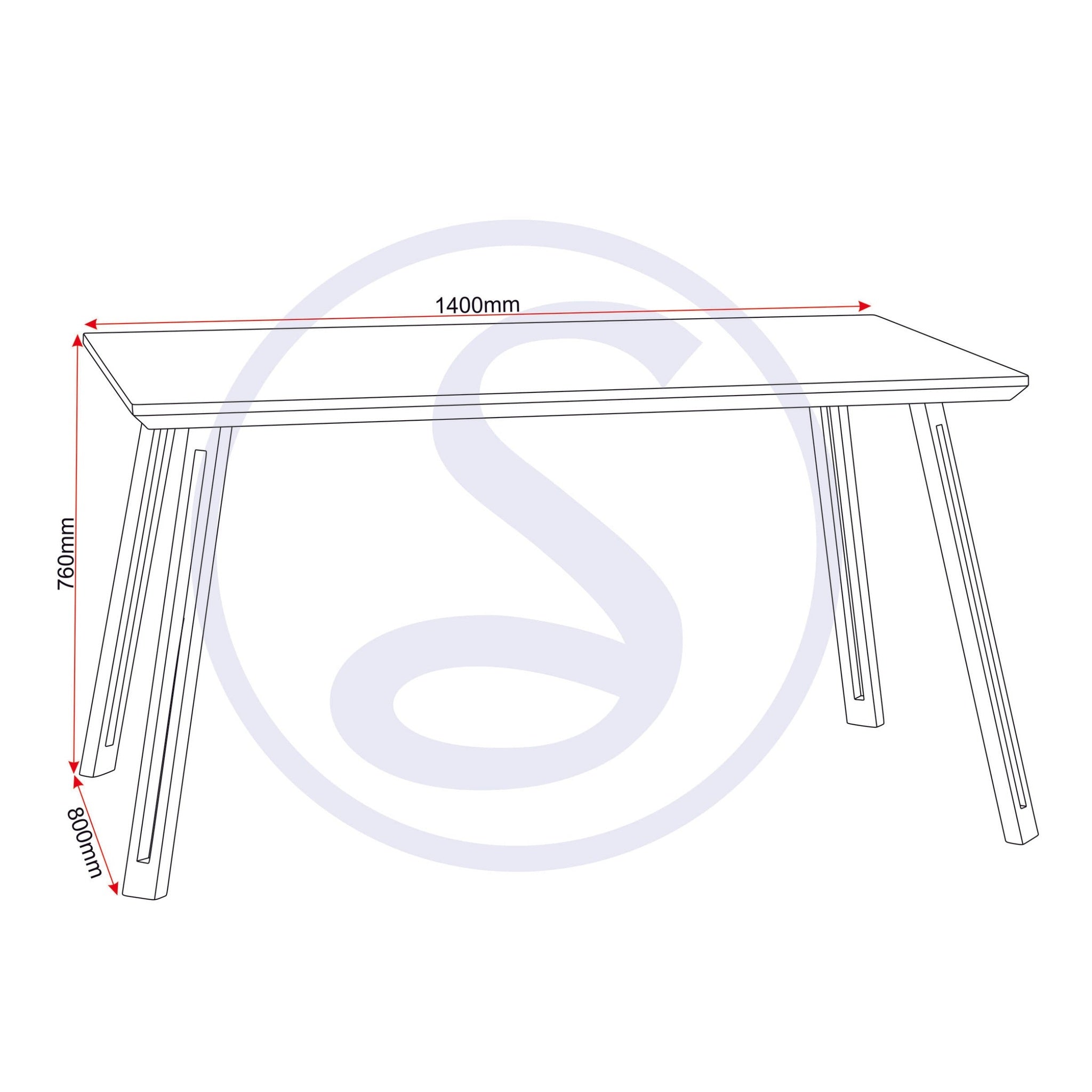 Quebec Straight Edge Dining Table - Medium Oak Effect