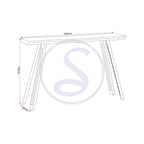 Quebec Wave Edge Console Table - Medium Oak Effect