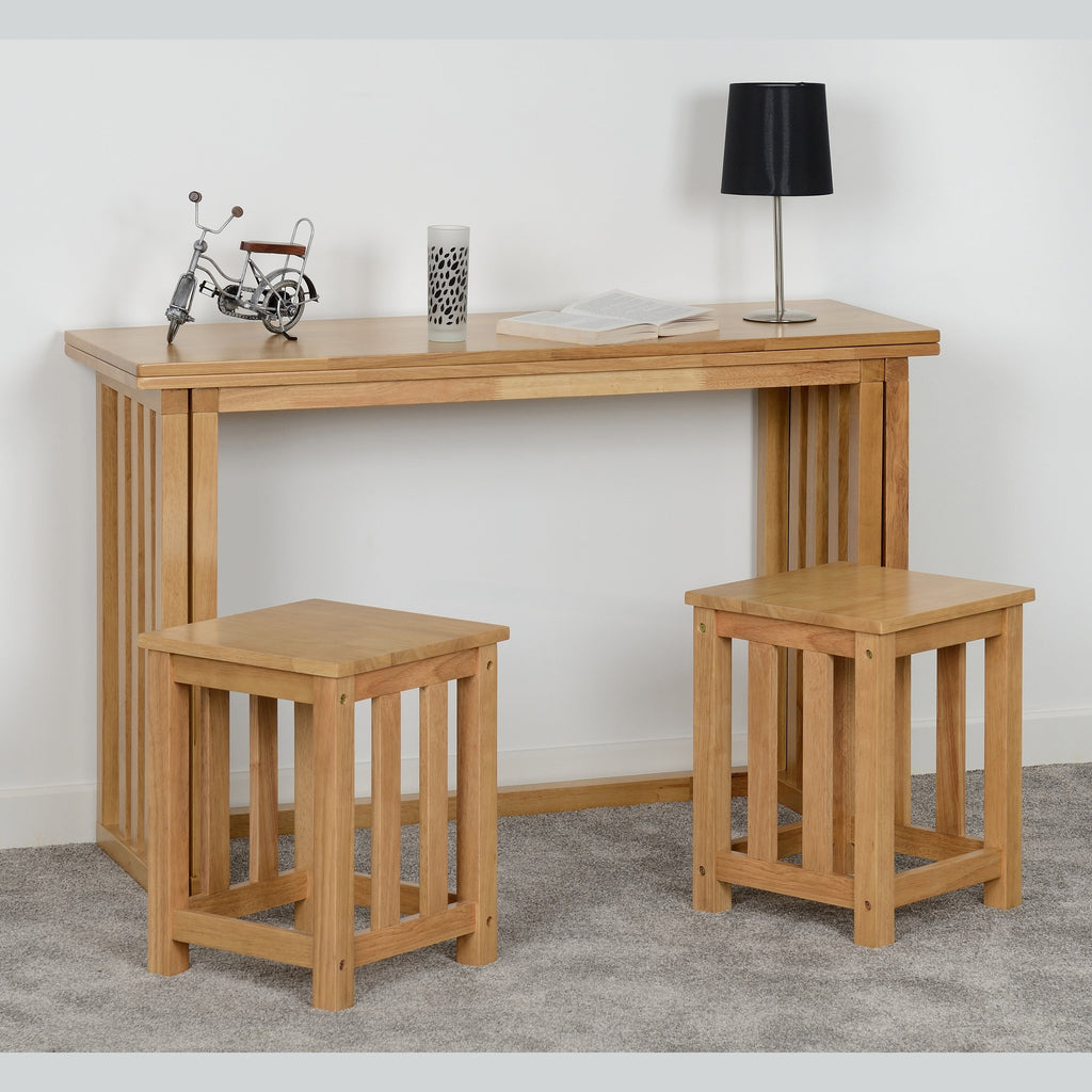 Richmond Foldaway Dining Set X2 Stools - Oak Varnish