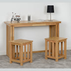Richmond Foldaway Dining Set X2 Stools - Oak Varnish