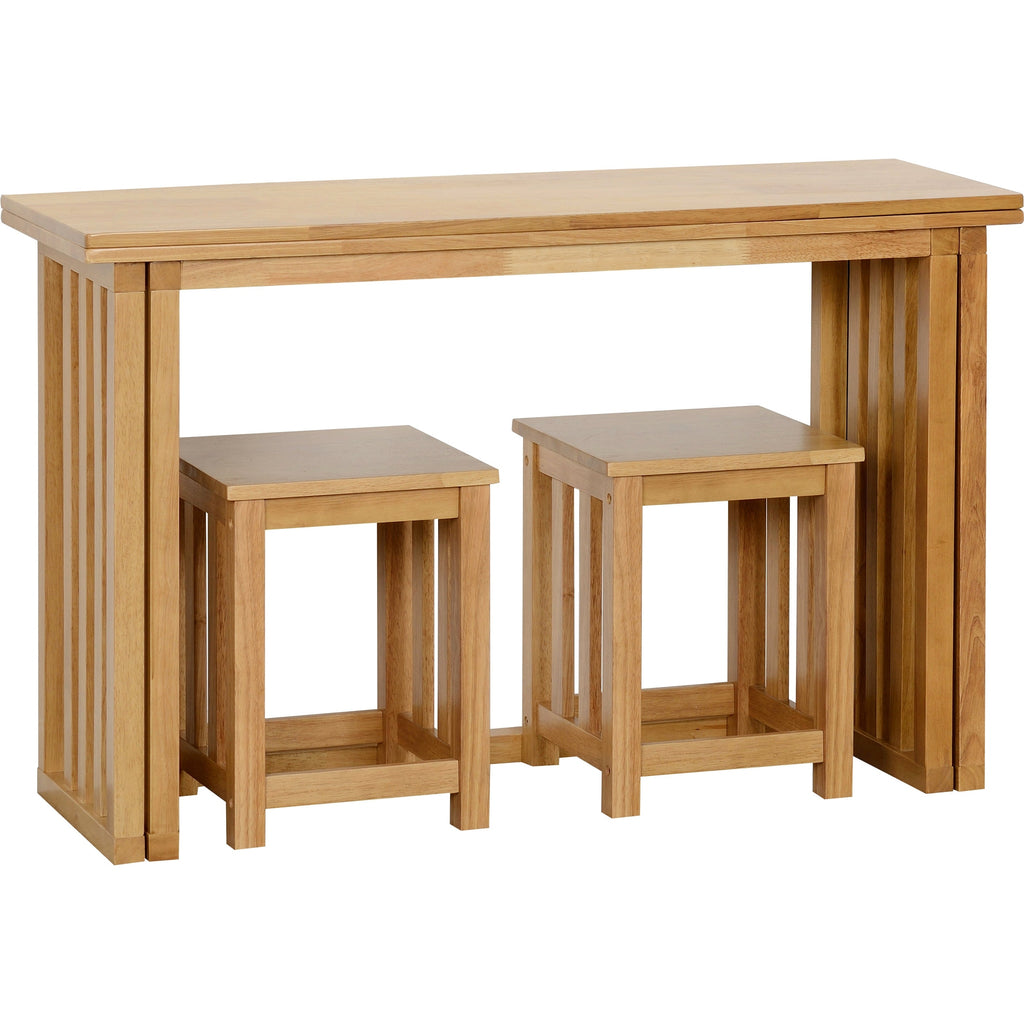 Richmond Foldaway Dining Set X2 Stools - Oak Varnish