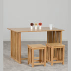Richmond Foldaway Dining Set X2 Stools - Oak Varnish