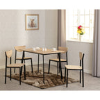 Riley Large Dining Set - Black/Light Oak Effect Veneer