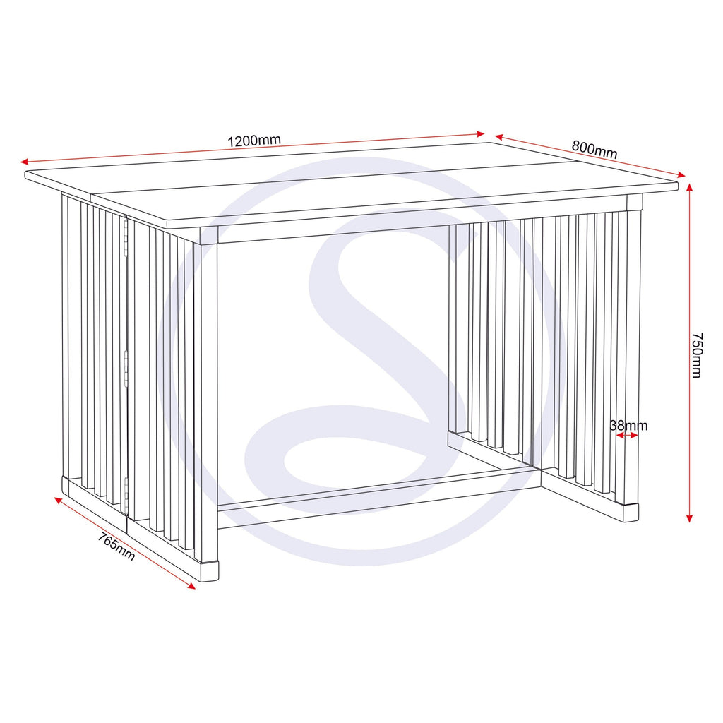 Richmond Foldaway Dining Set X2 Stools - Oak Varnish