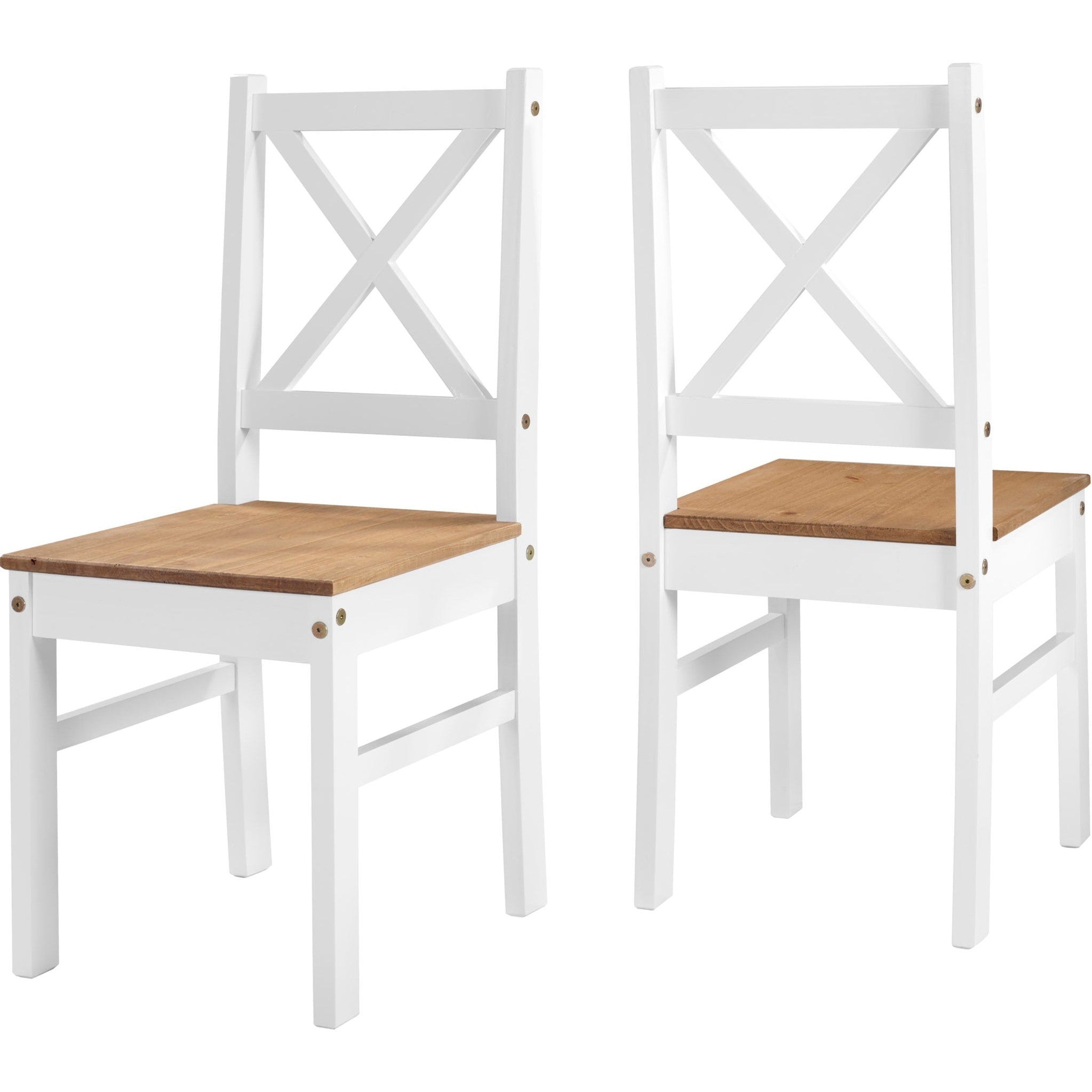 Salvador 1+2 Tile Top Dining Set - White/Distressed Waxed Pine