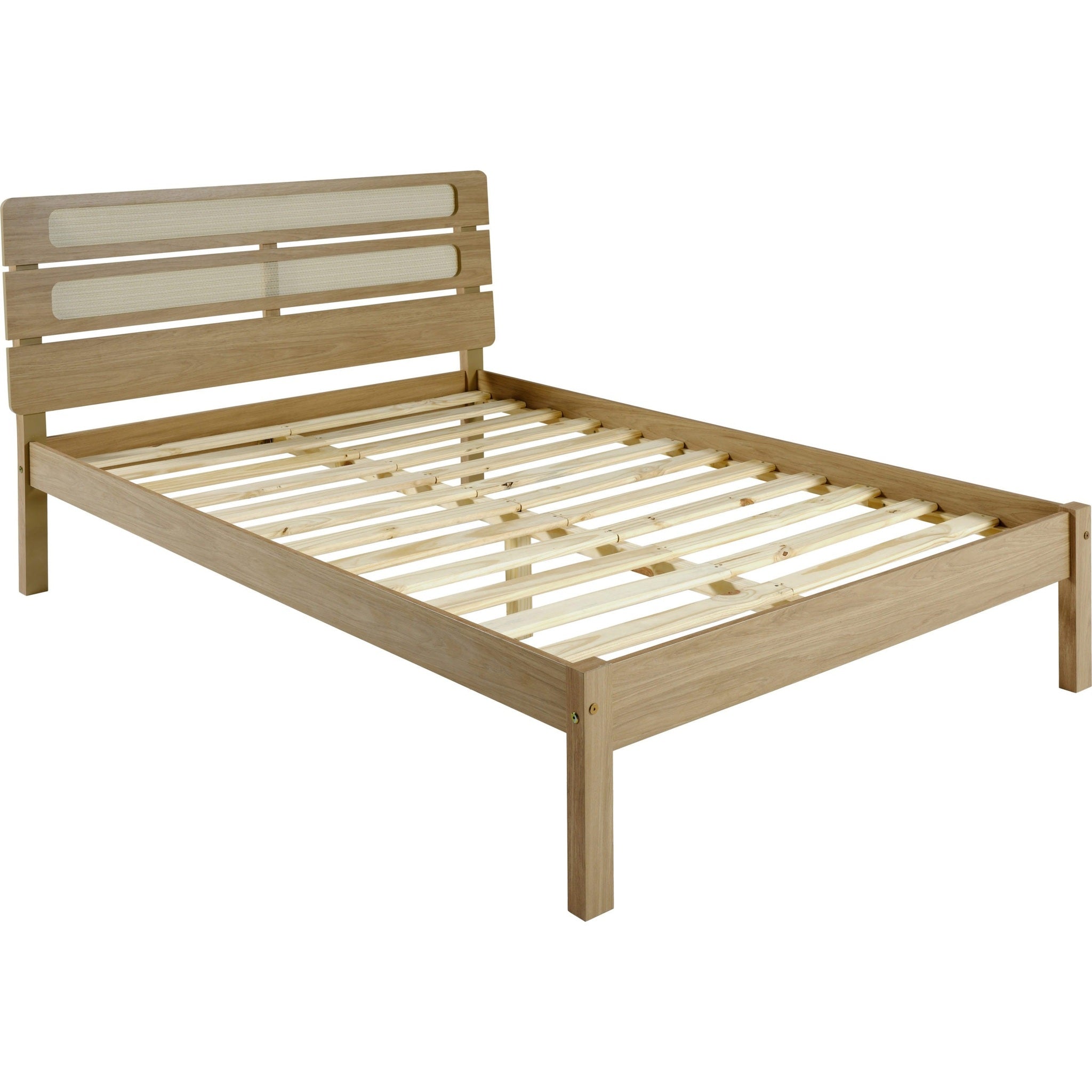 Santana 5' Bed - Light Oak/Rattan Effect