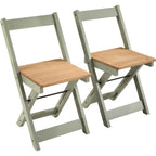 Santos Butterfly Dining Set X4 Chairs - Green/Distressed Waxed Pine