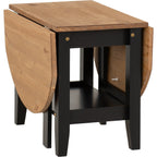 Santos Drop Leaf Coffee Table - Black/Distressed Waxed Pine