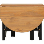 Santos Drop Leaf Coffee Table - Black/Distressed Waxed Pine