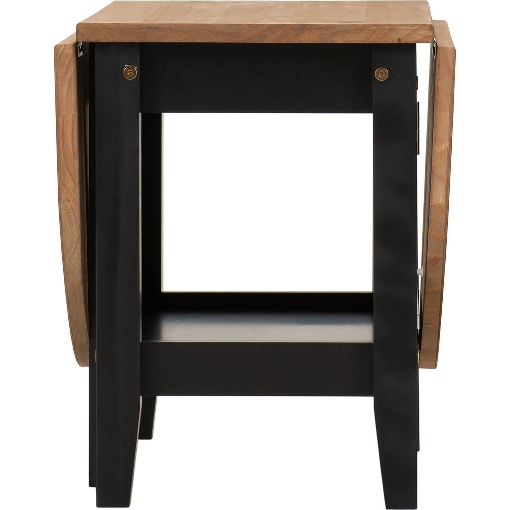 Santos Drop Leaf Coffee Table - Black/Distressed Waxed Pine