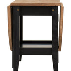 Santos Drop Leaf Coffee Table - Black/Distressed Waxed Pine