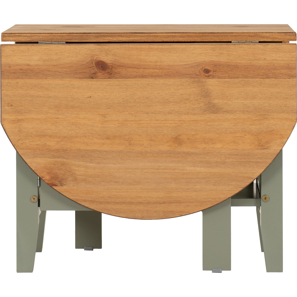 Santos Drop Leaf Coffee Table - Green/Distressed Waxed Pine