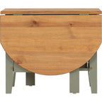Santos Drop Leaf Coffee Table - Green/Distressed Waxed Pine