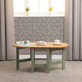 Santos Drop Leaf Coffee Table - Green/Distressed Waxed Pine