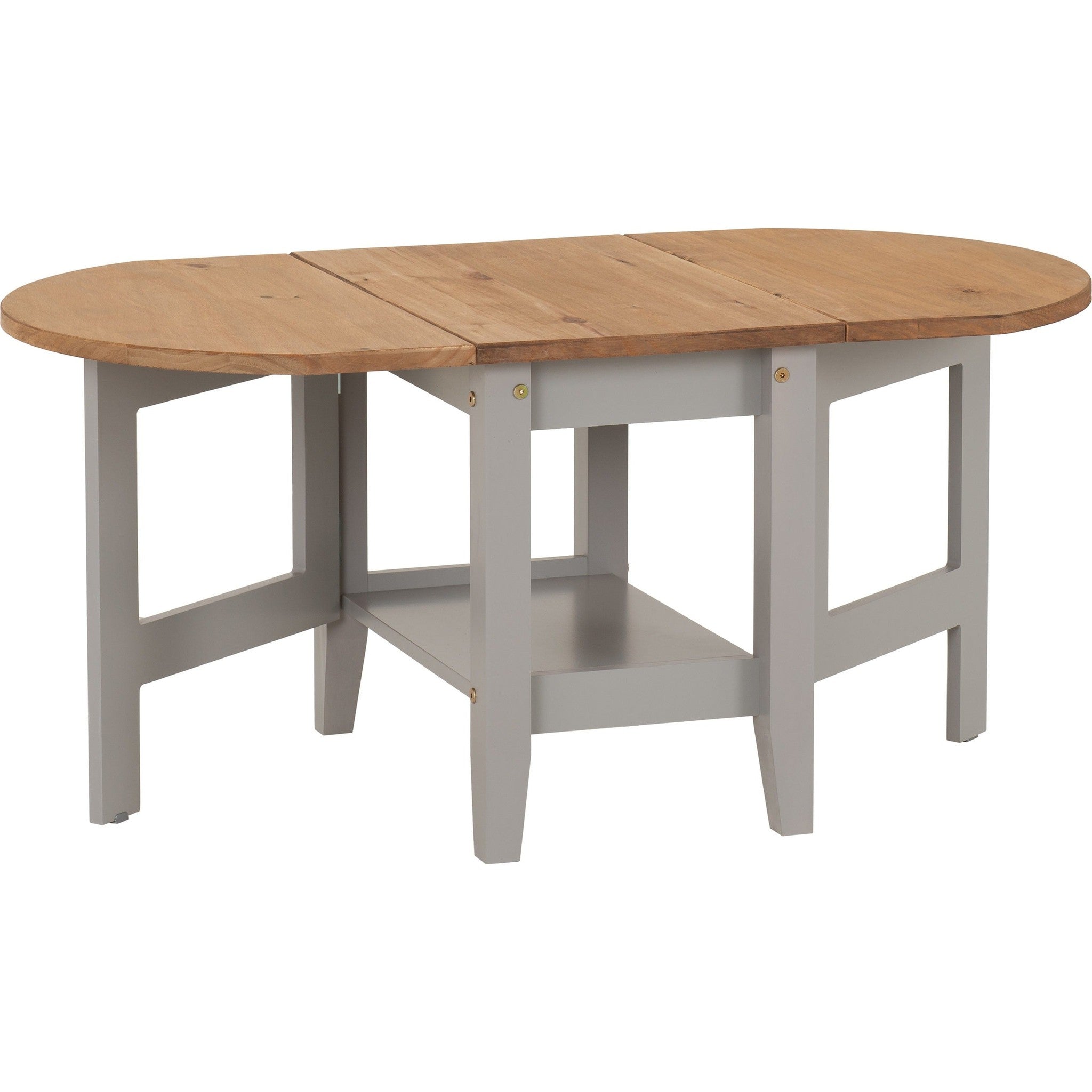 Santos Drop Leaf Coffee Table - Grey Slate/Distressed Waxed Pine