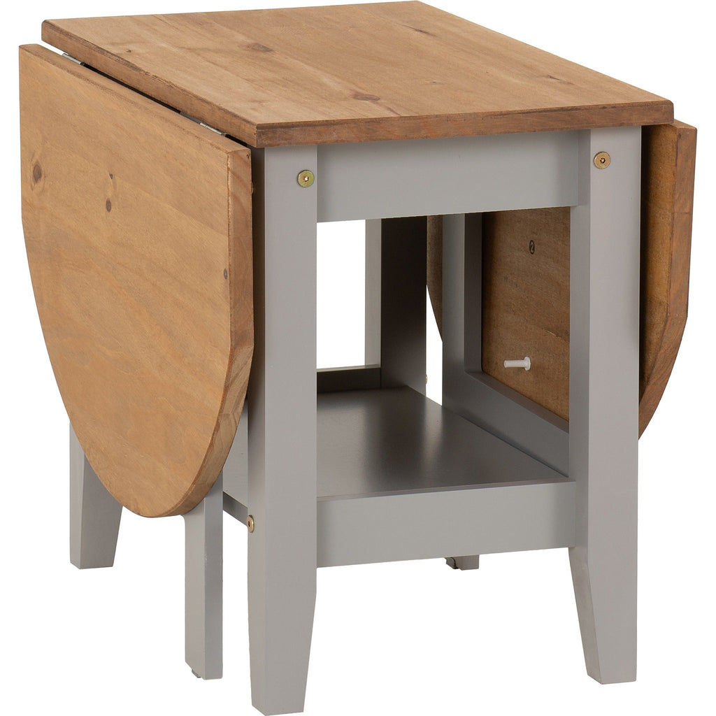 Santos Drop Leaf Coffee Table - Grey Slate/Distressed Waxed Pine