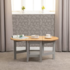 Santos Drop Leaf Coffee Table - Grey Slate/Distressed Waxed Pine