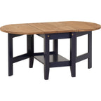 Santos Drop Leaf Coffee Table - Navy Blue/Distressed Waxed Pine
