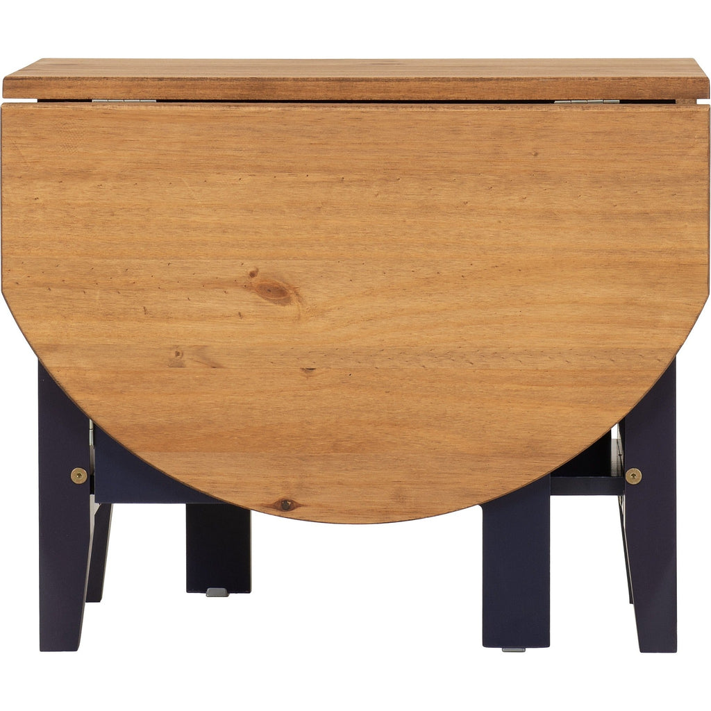 Santos Drop Leaf Coffee Table - Navy Blue/Distressed Waxed Pine