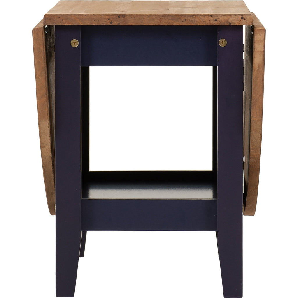 Santos Drop Leaf Coffee Table - Navy Blue/Distressed Waxed Pine