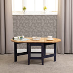Santos Drop Leaf Coffee Table - Navy Blue/Distressed Waxed Pine