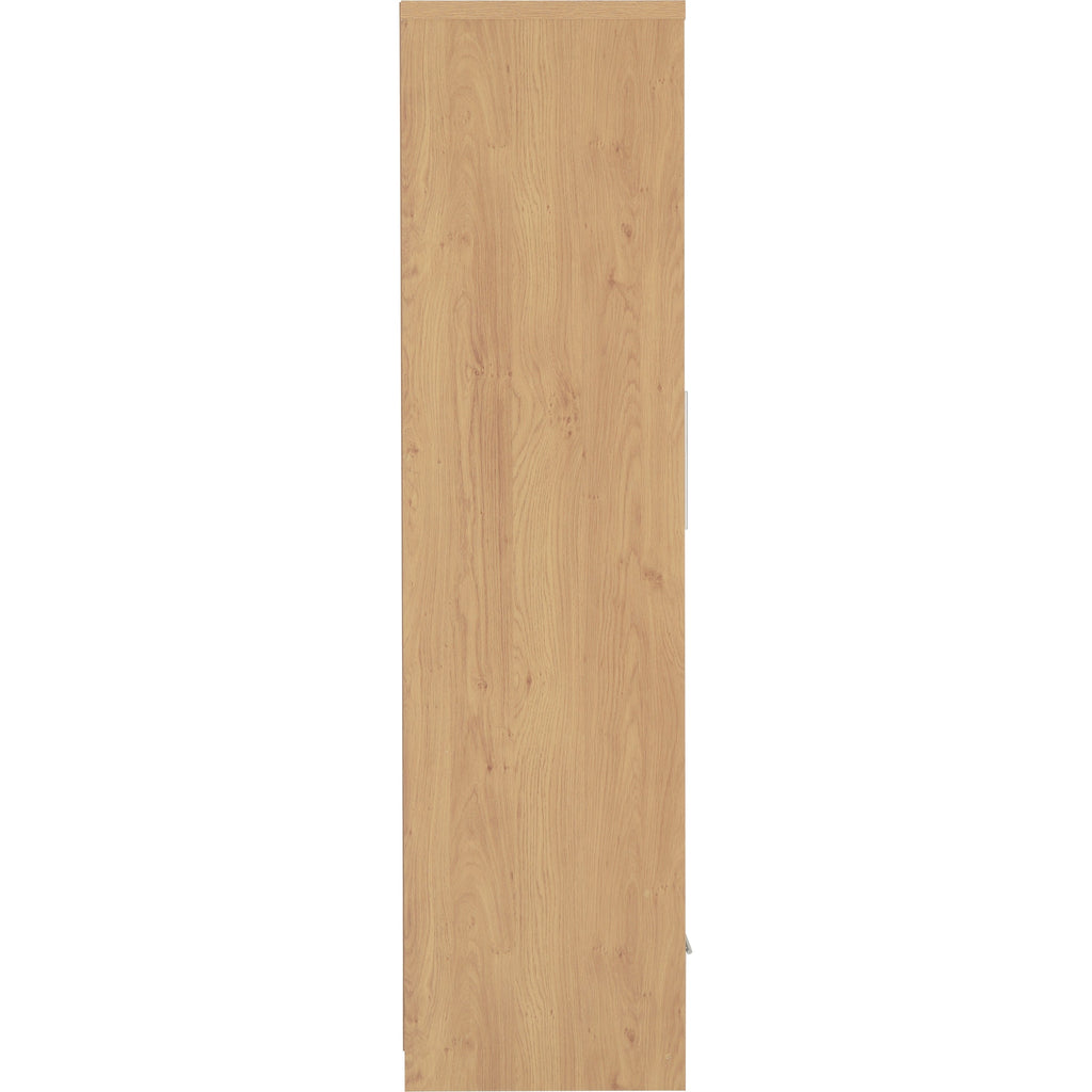 Seville 2 Door 1 Drawer Wardrobe - Grey Gloss/Light Oak Effect Veneer