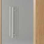 Seville 2 Door 1 Drawer Wardrobe - Grey Gloss/Light Oak Effect Veneer
