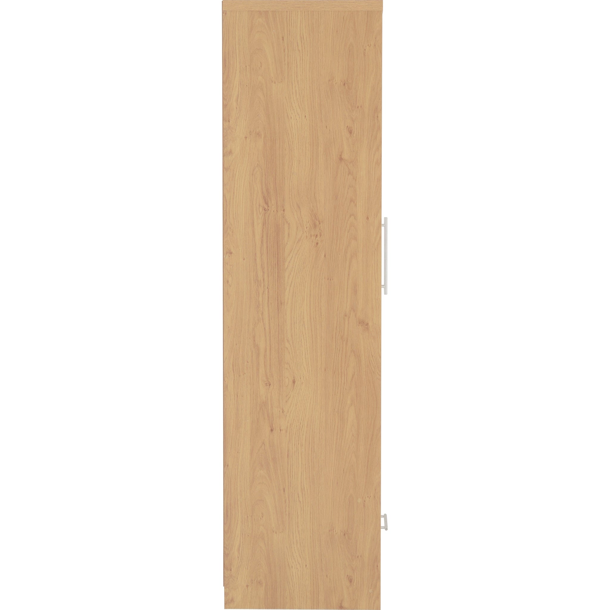 Seville 2 Door 1 Drawer Wardrobe - White Gloss/Light Oak Effect Veneer