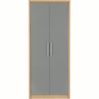 Seville 2 Door Wardrobe - Grey Gloss/Light Oak Effect Veneer