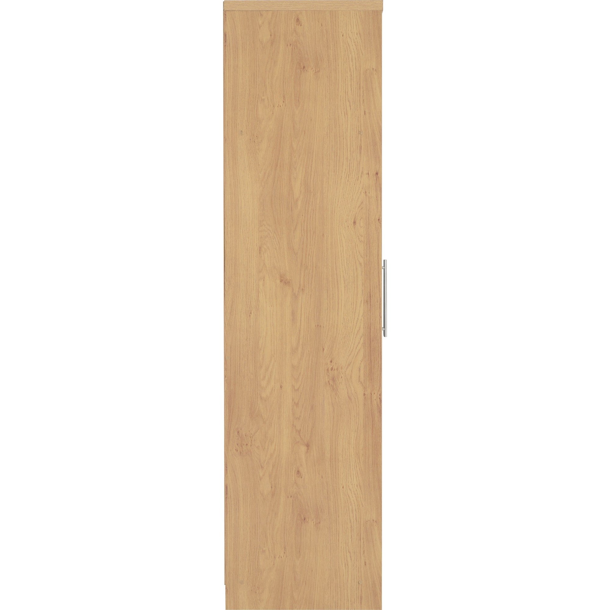 Seville 2 Door Wardrobe - Grey Gloss/Light Oak Effect Veneer