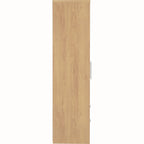 Seville 3 Door 2 Drawer Wardrobe - White Gloss/Light Oak Effect Veneer