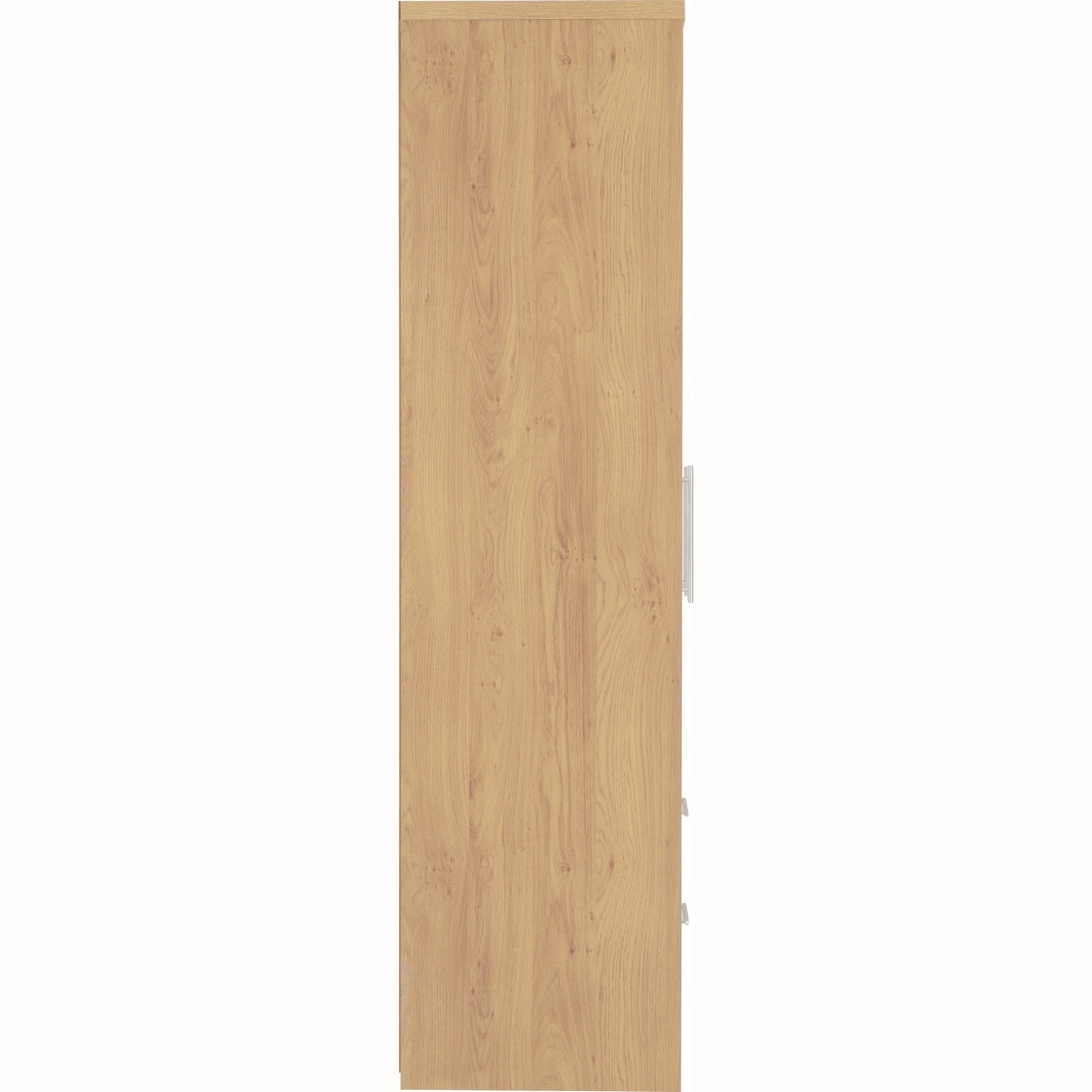 Seville 3 Door 2 Drawer Wardrobe - White Gloss/Light Oak Effect Veneer