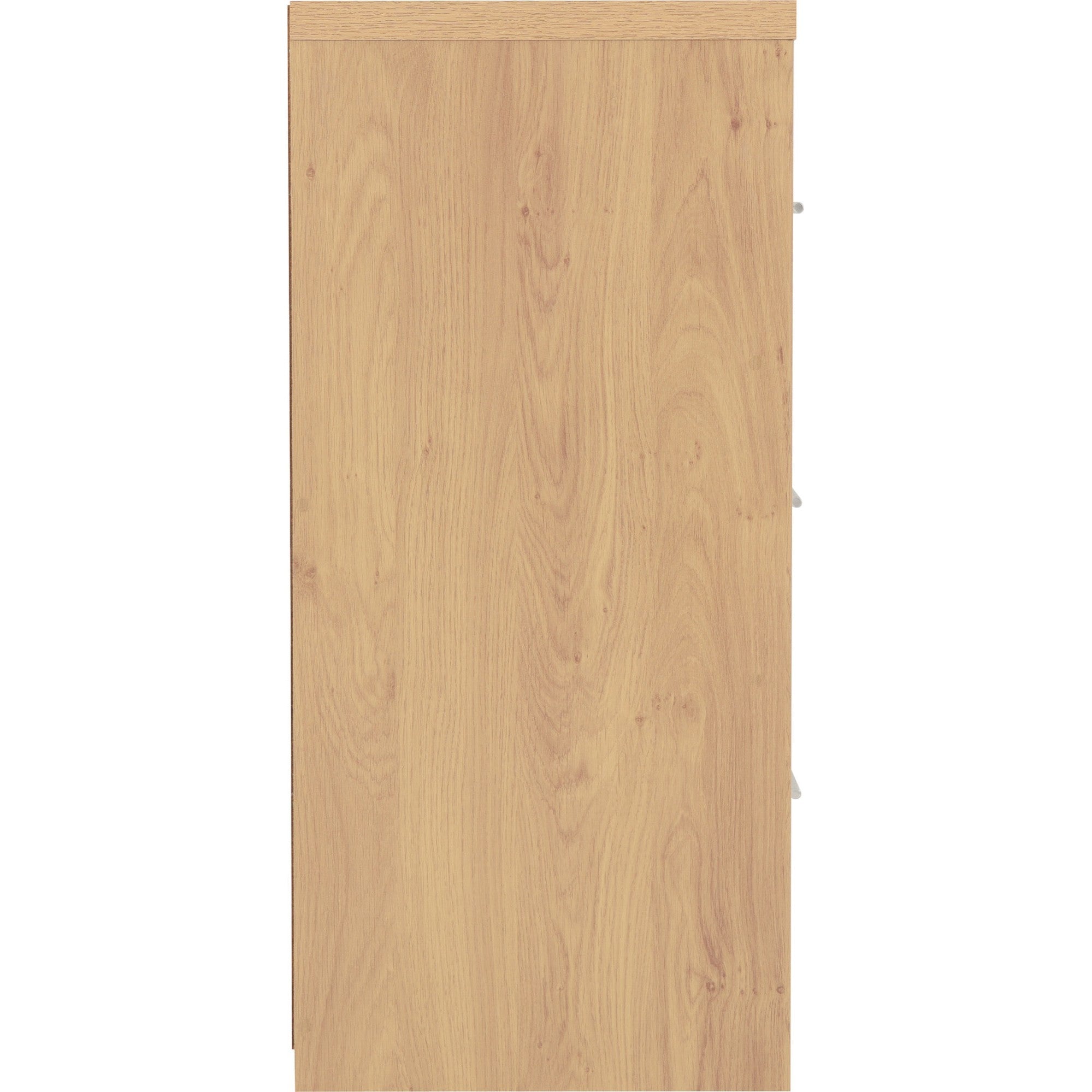 Seville 3 Drawer Chest - White Gloss/Light Oak Effect Veneer