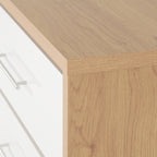 Seville 3 Drawer Chest - White Gloss/Light Oak Effect Veneer
