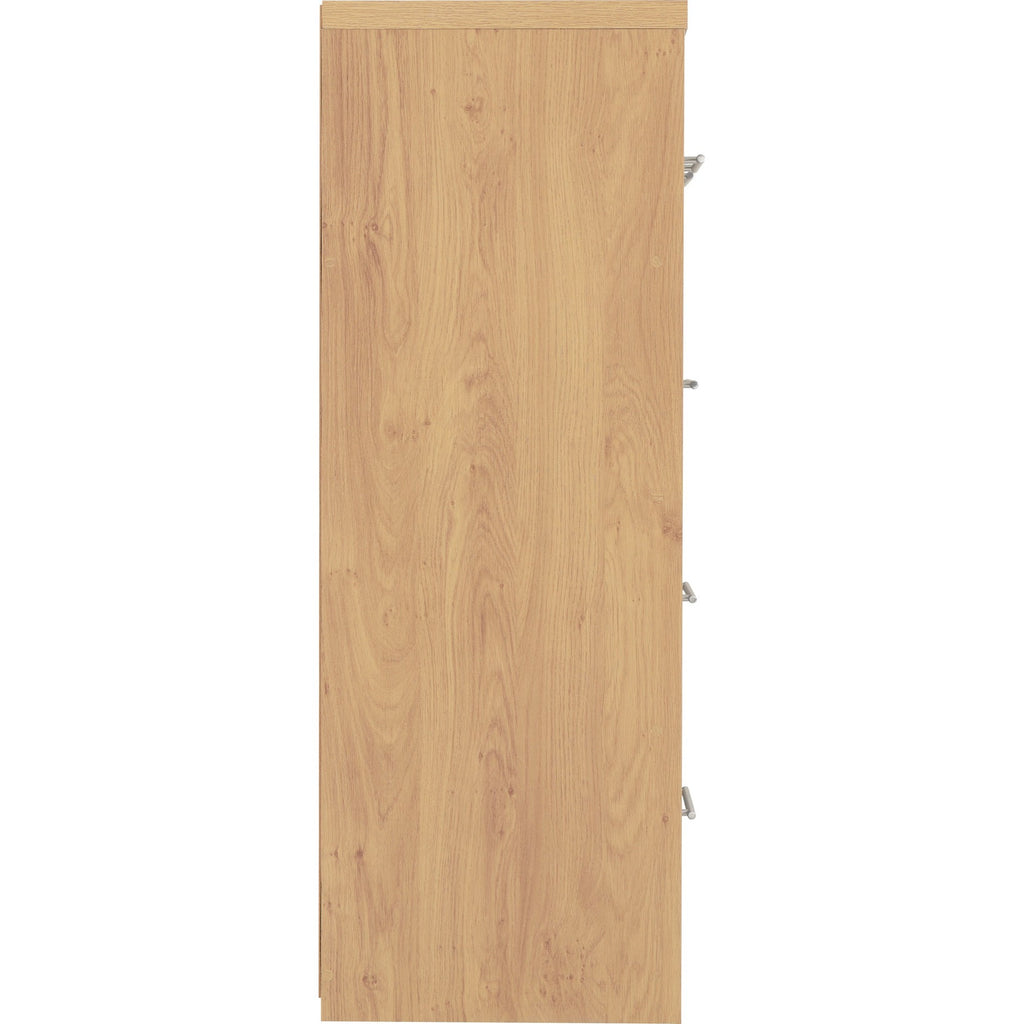 Seville 3+2 Drawer Chest - Grey Gloss/Light Oak Effect Veneer