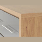 Seville 3+2 Drawer Chest - Grey Gloss/Light Oak Effect Veneer