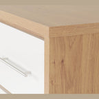 Seville 3+2 Drawer Chest - White Gloss/Light Oak Effect Veneer