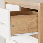 Seville 3+2 Drawer Chest - White Gloss/Light Oak Effect Veneer