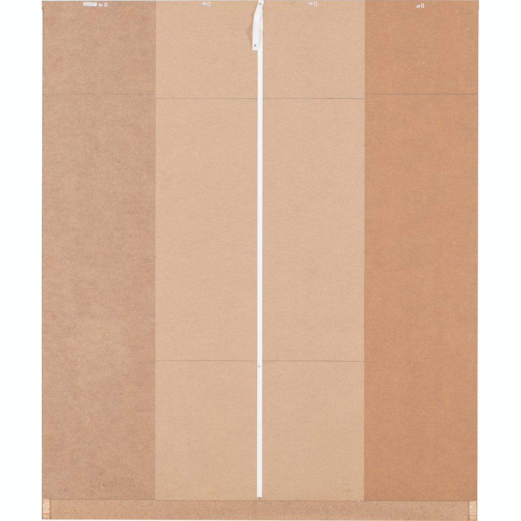 Seville 4 Door 2 Drawer Wardrobe - Grey Gloss/Light Oak Effect Veneer