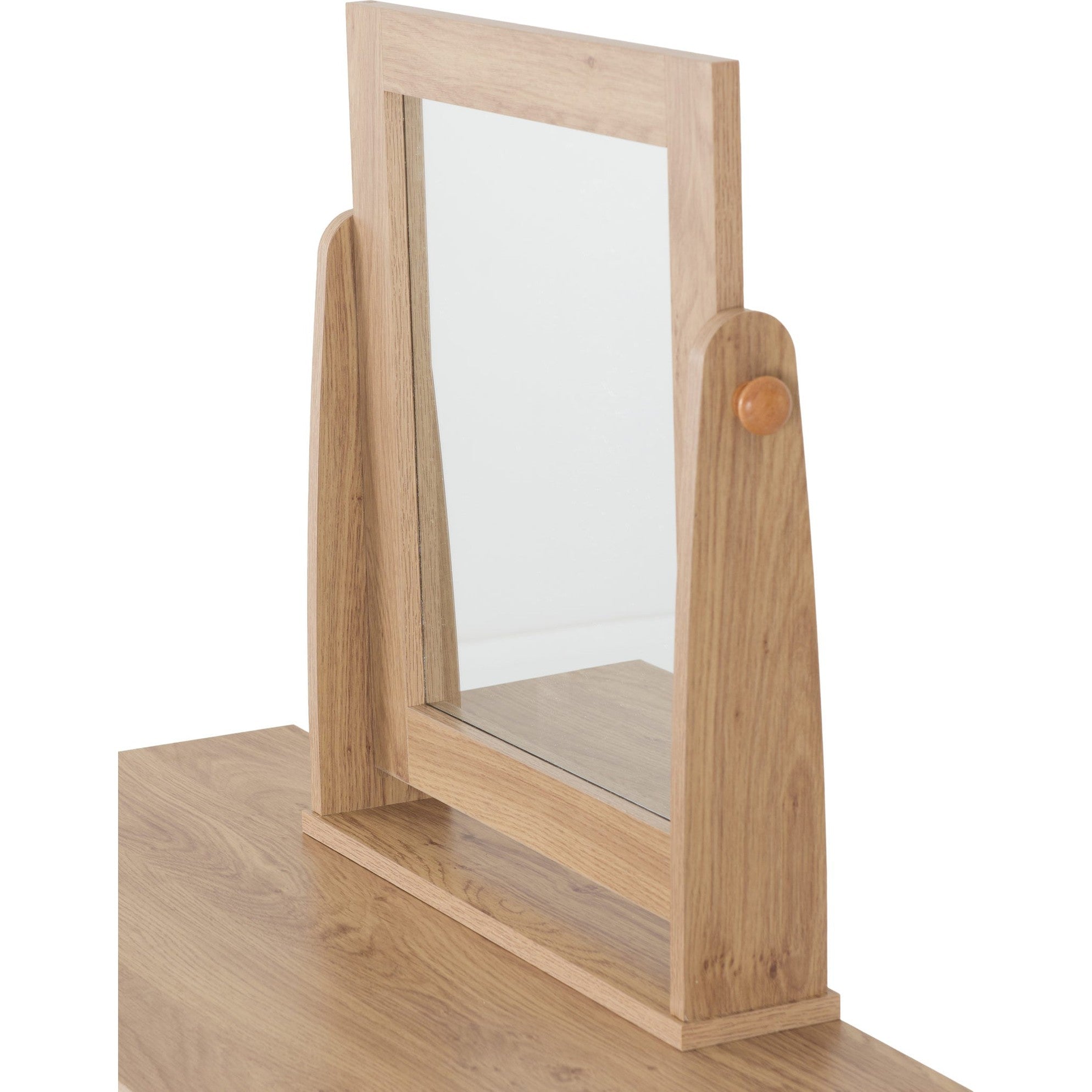 Seville Dressing Table Set - White Gloss/Light Oak Effect Veneer