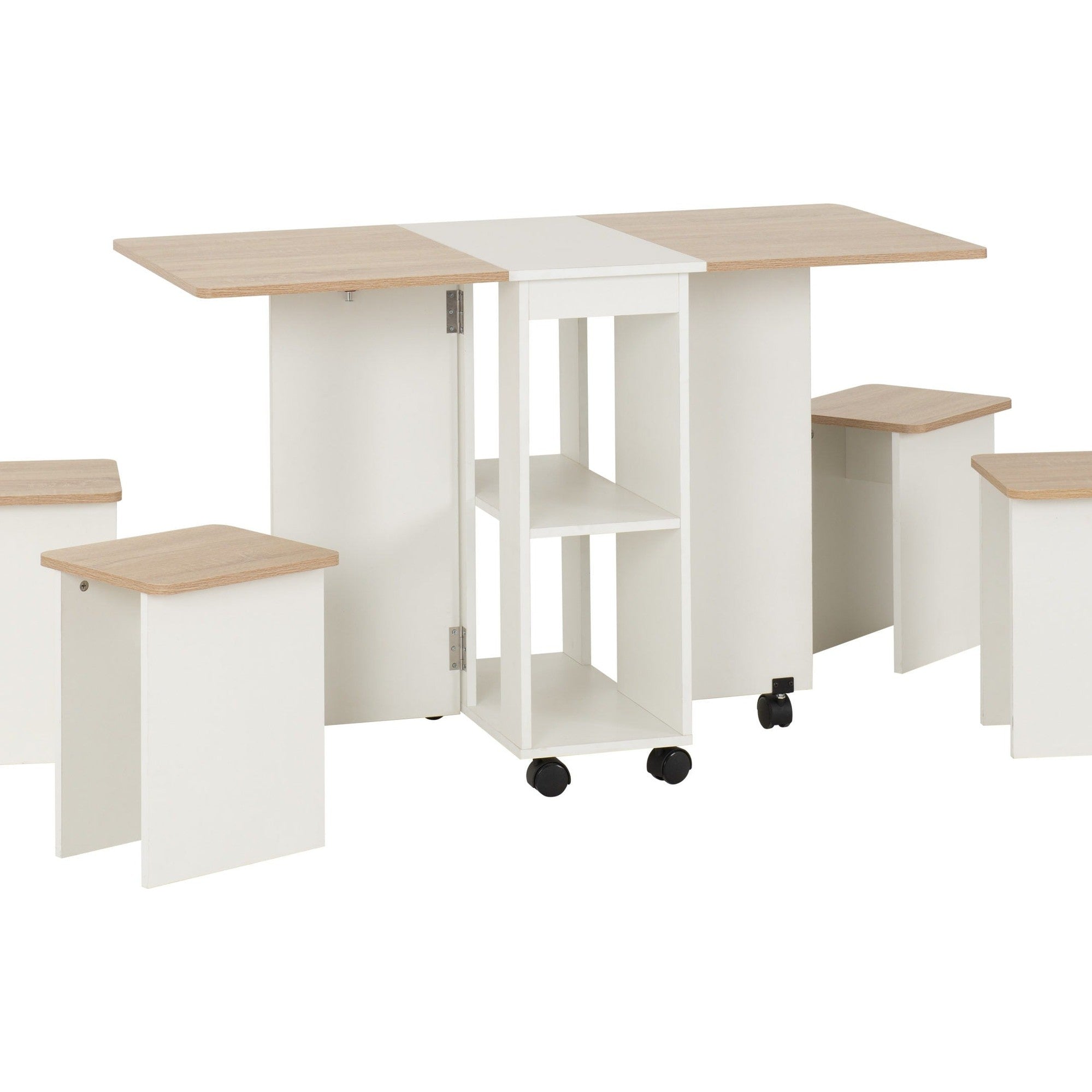 Seymore Stowaway Dining Set - Oak Effect/White