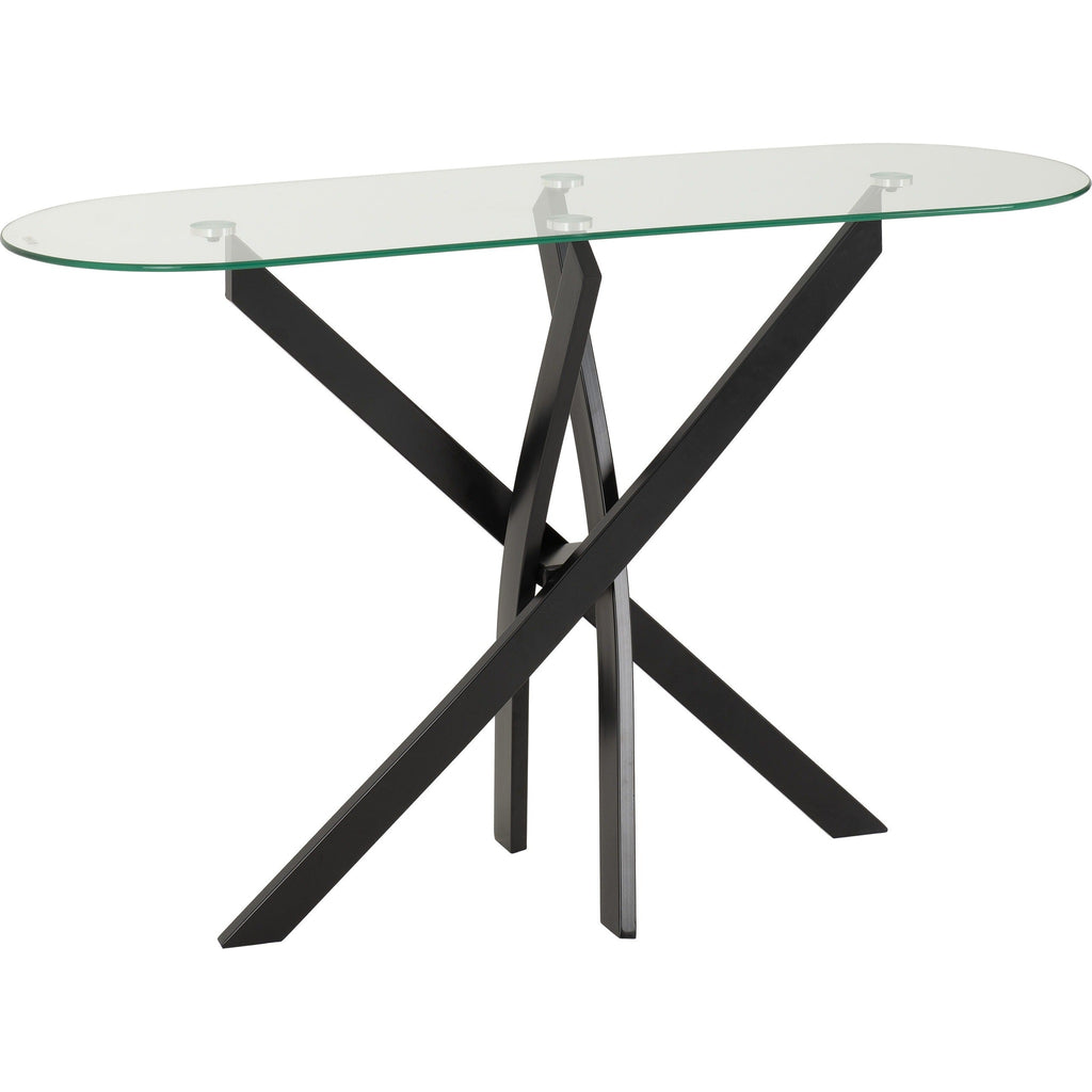Sheldon Console Table - Clear Glass/Black