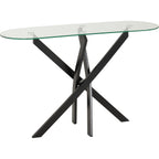 Sheldon Console Table - Clear Glass/Black