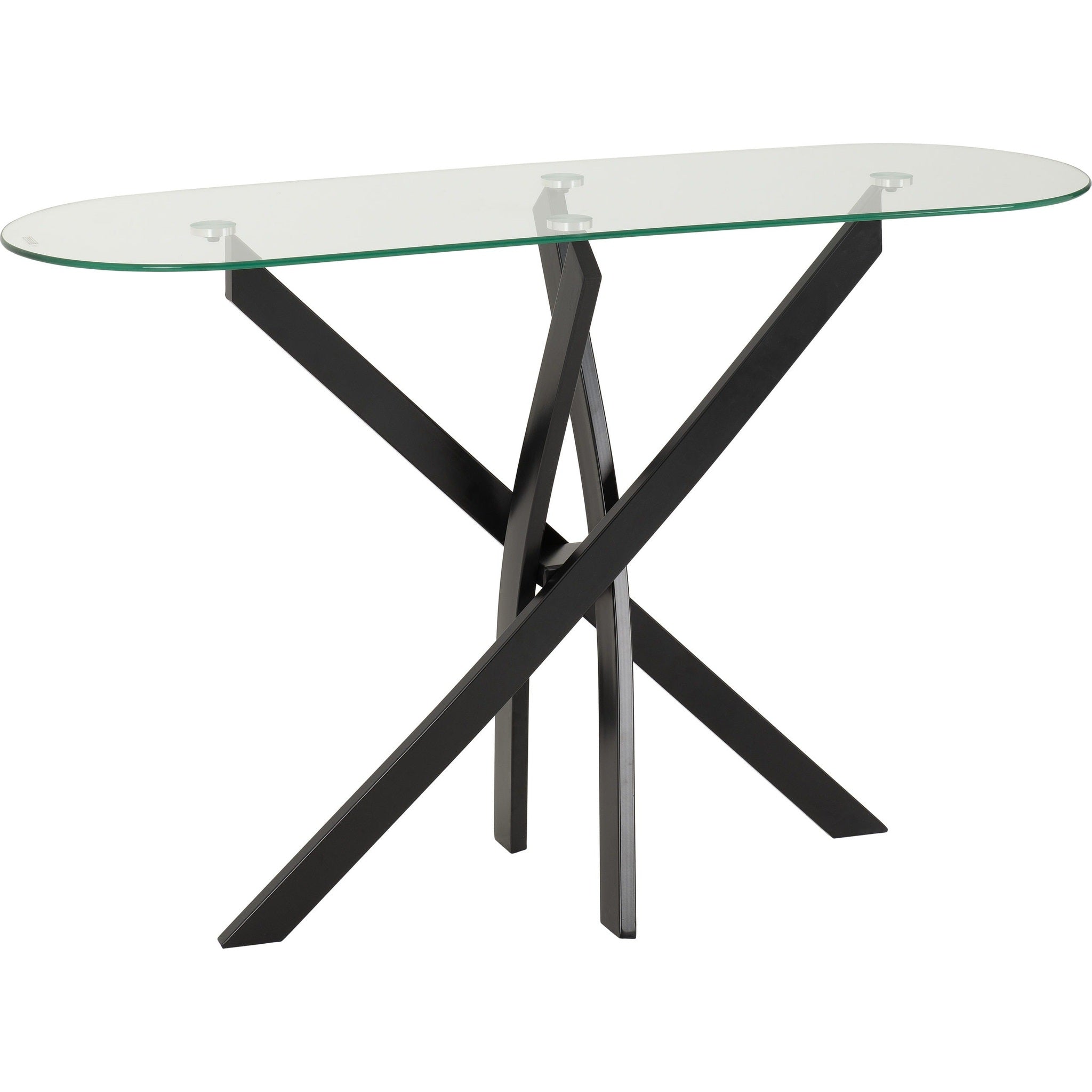 Sheldon Console Table - Clear Glass/Black