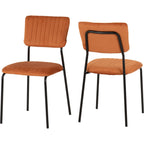 Sheldon Dining Chair X4 Per Box - Burnt Orange Velvet Fabric