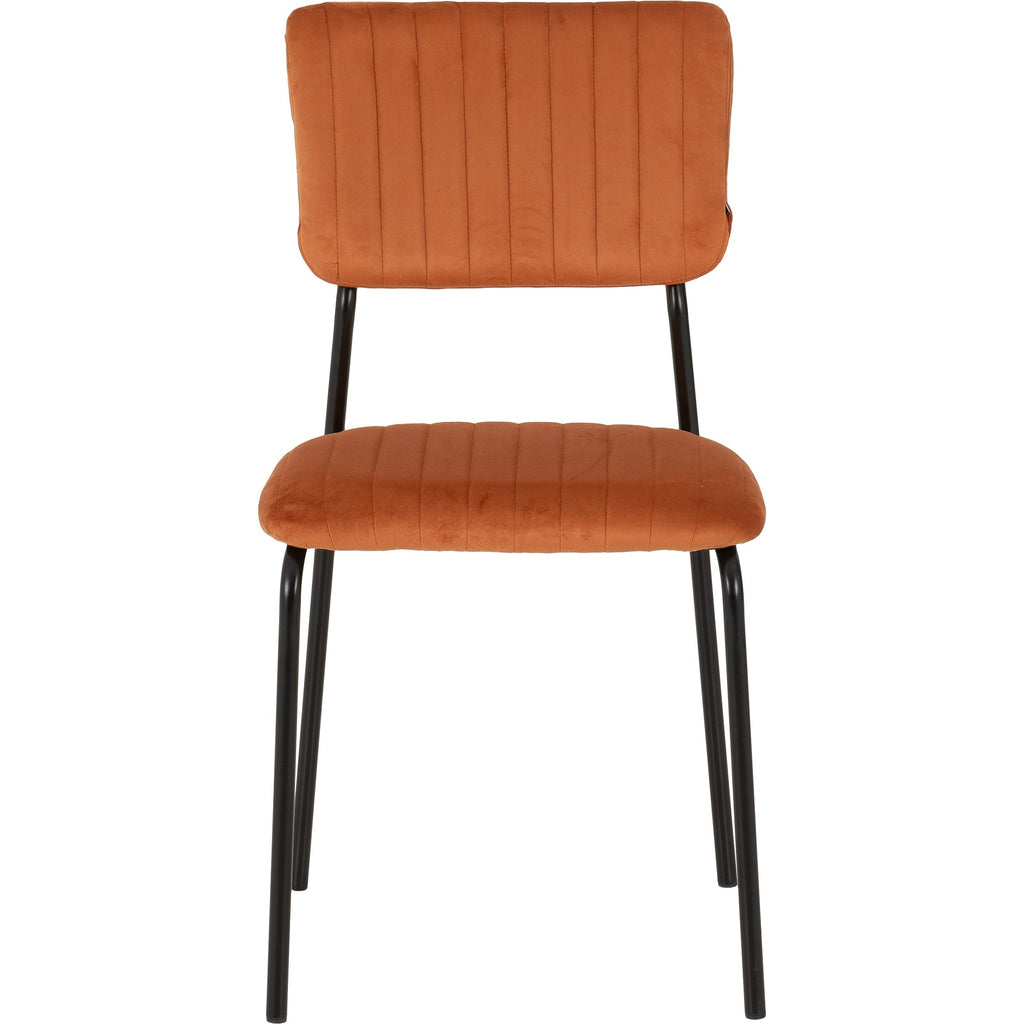 Sheldon Dining Chair X4 Per Box - Burnt Orange Velvet Fabric